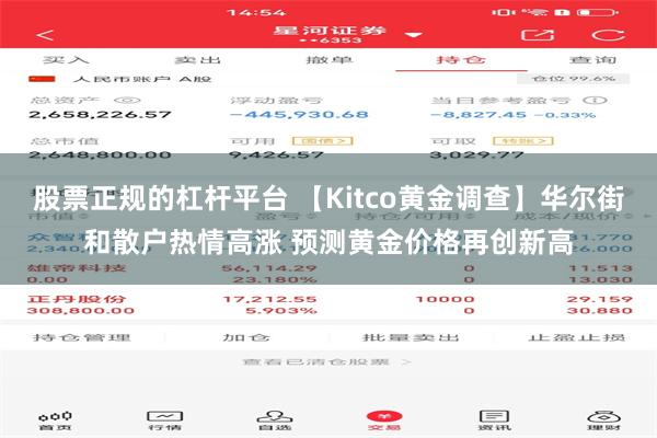 股票正规的杠杆平台 【Kitco黄金调查】华尔街和散户热情高涨 预测黄金价格再创新高