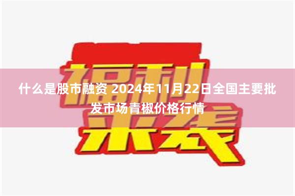 什么是股市融资 2024年11月22日全国主要批发市场青椒价格行情