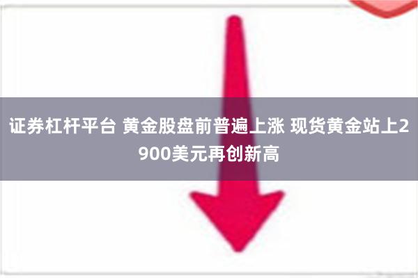 证券杠杆平台 黄金股盘前普遍上涨 现货黄金站上2900美元再创新高